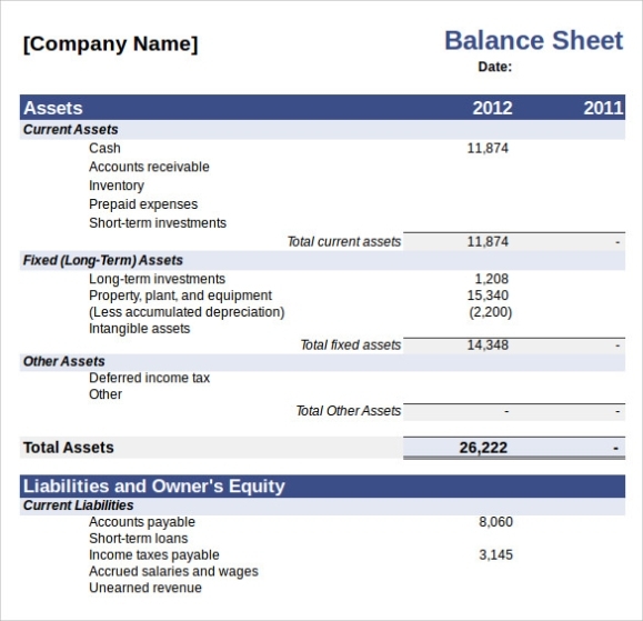Free 20+ Sample Balance Sheet Templates In Ms Word | Pdf | Excel inside Business Balance Sheet Template Excel