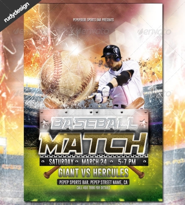 Free 24+ Amazing Baseball Flyer Templates In Psd | Ai | Ms Word | Pages Within Baseball Fundraiser Flyer Template