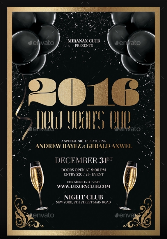 Free 35+ New Year Party Flyer Templates In Psd | Pdf | Ai With Free New Years Eve Flyer Template