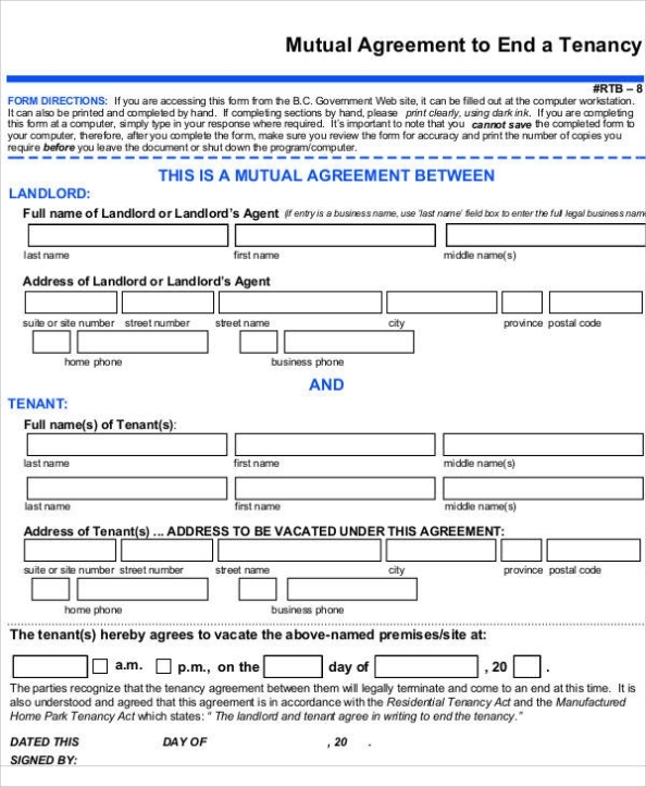 Free 37+ Sample Termination Letter Templates In Pdf | Ms Word intended for mutual agreement to terminate contract template