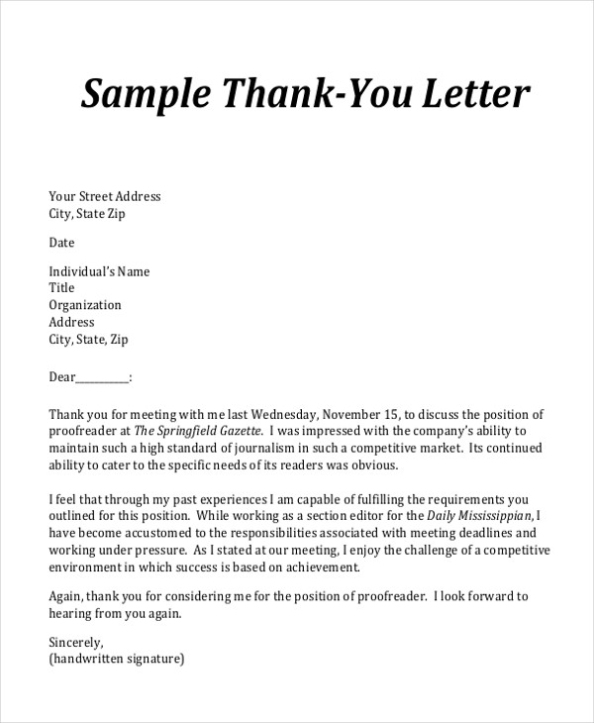 Free 42+ Business Letter Templates In Ms Word | Pdf Intended For Thank You Email Template After Meeting