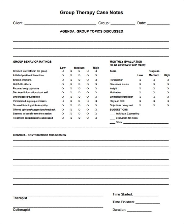 Free 5+ Sample Therapy Note Templates In Pdf | Ms Word For Counseling Progress Notes Template