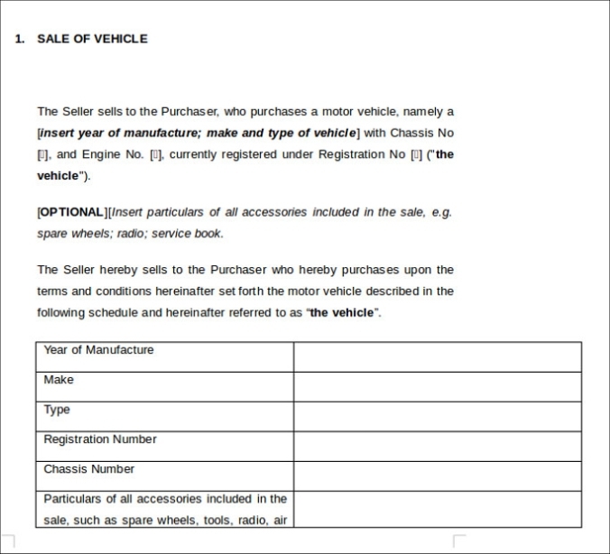 Free 5+ Vehicle Purchase Agreement Letter Templates In Pdf | Ms Word Within Promise To Sell Agreement Template