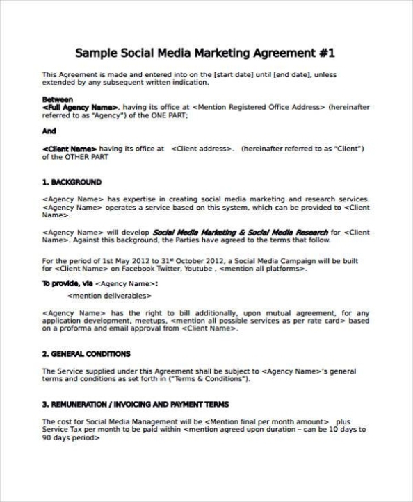 Free 7+ Marketing Agreement Forms In Pdf | Ms Word pertaining to brand partnership agreement template