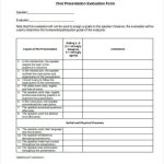 Free 7+ Sample Oral Presentation Evaluation Forms In Pdf | Ms Word with Presentation Evaluation Template