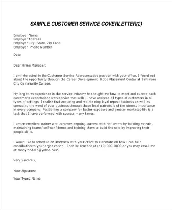 Free 7+ Sample Professional Cover Letter Templates In Pdf | Ms Word In Client Care Letter Template