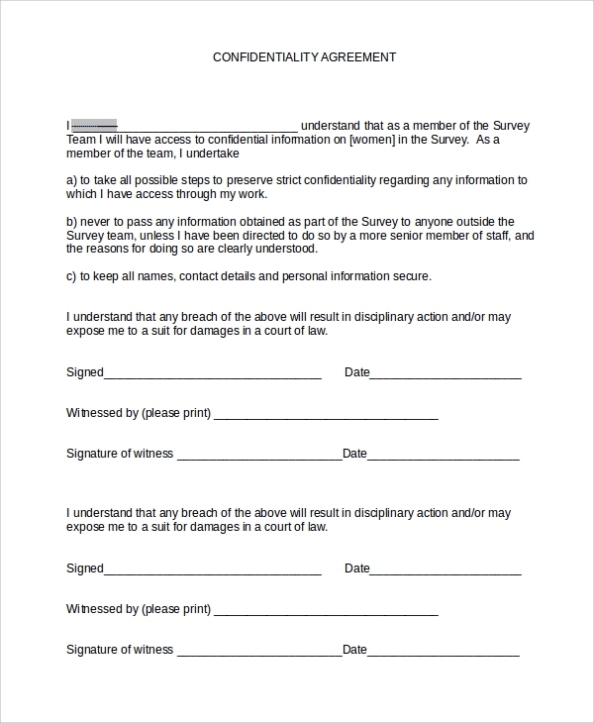 Free 7+ Sample Staff Confidentiality Agreement Templates In Pdf | Ms Word For Payroll Confidentiality Agreement Template