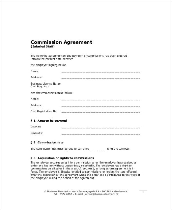 Free 8+ Sample Business Sales Agreement Templates In Ms Word | Pdf With Regard To Free Commission Sales Agreement Template