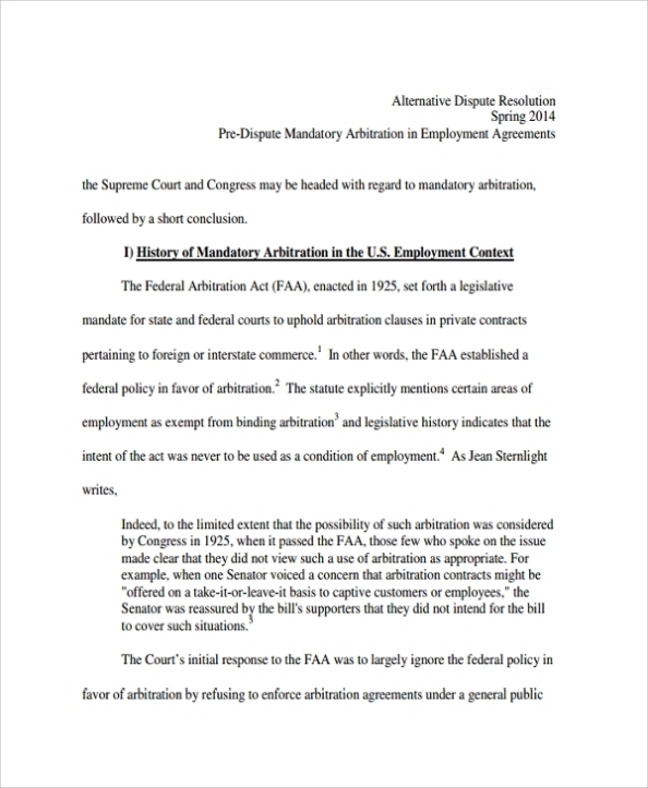 Free 8+ Sample Employment Arbitration Agreement Templates In Pdf | Ms Word Inside Workplace Mediation Agreement Template