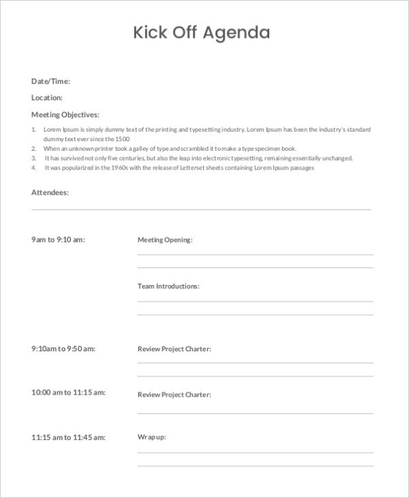 Free Agenda – Examples, Format, Pdf | Examples Pertaining To Kick Off Meeting Template