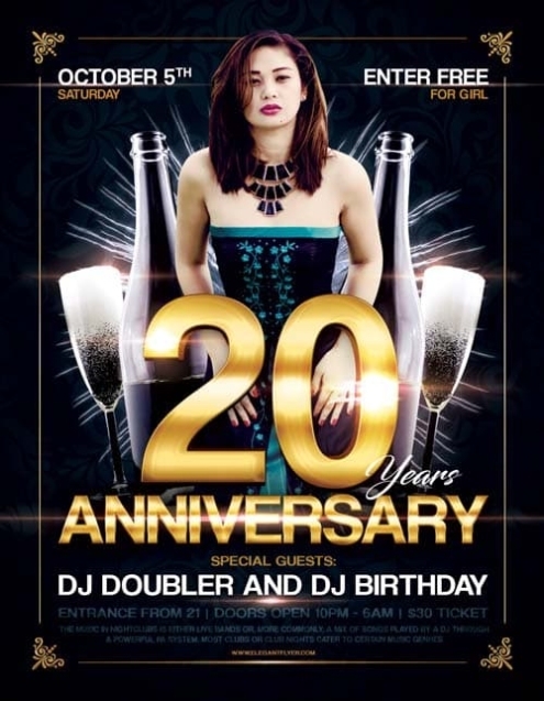 Free Anniversary Party Flyer Template - Download Free Party Flyer throughout Anniversary Flyer Template Free