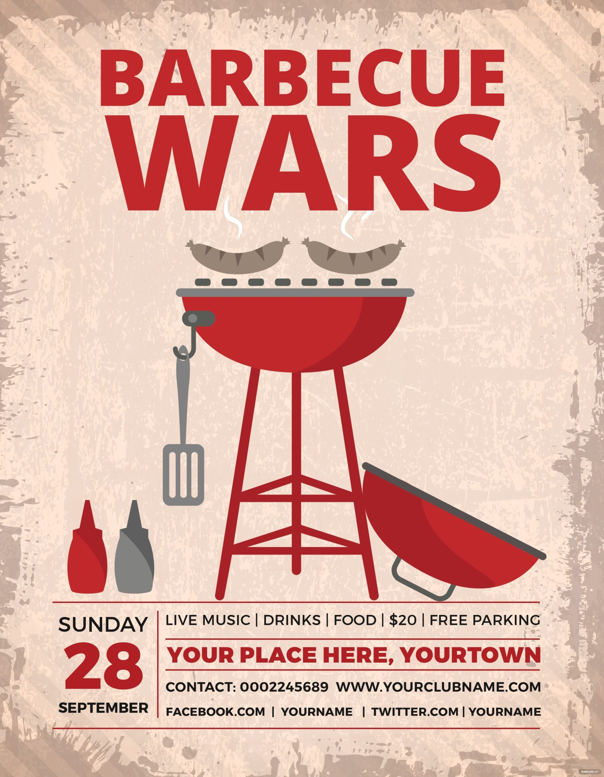 Free Bbq Wars Flyer Template In Adobe Photoshop, Illustrator, Microsoft With Regard To Free Bbq Flyer Template