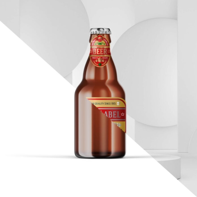 Free Beer Label Mockup Psd Template - Mockup Den With Beer Label Template Psd
