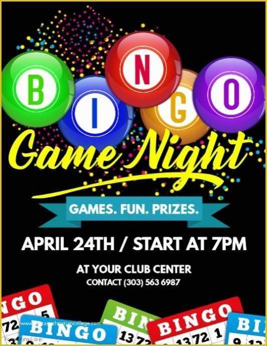 Free Bingo Night Flyer Template Of Bingo Game Night Flyer Template Throughout Game Night Flyer Template