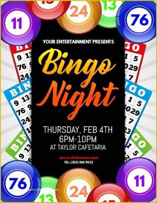 Free Bingo Night Flyer Template Of Bingo Night Flyer Template For Bingo Night Flyer Template
