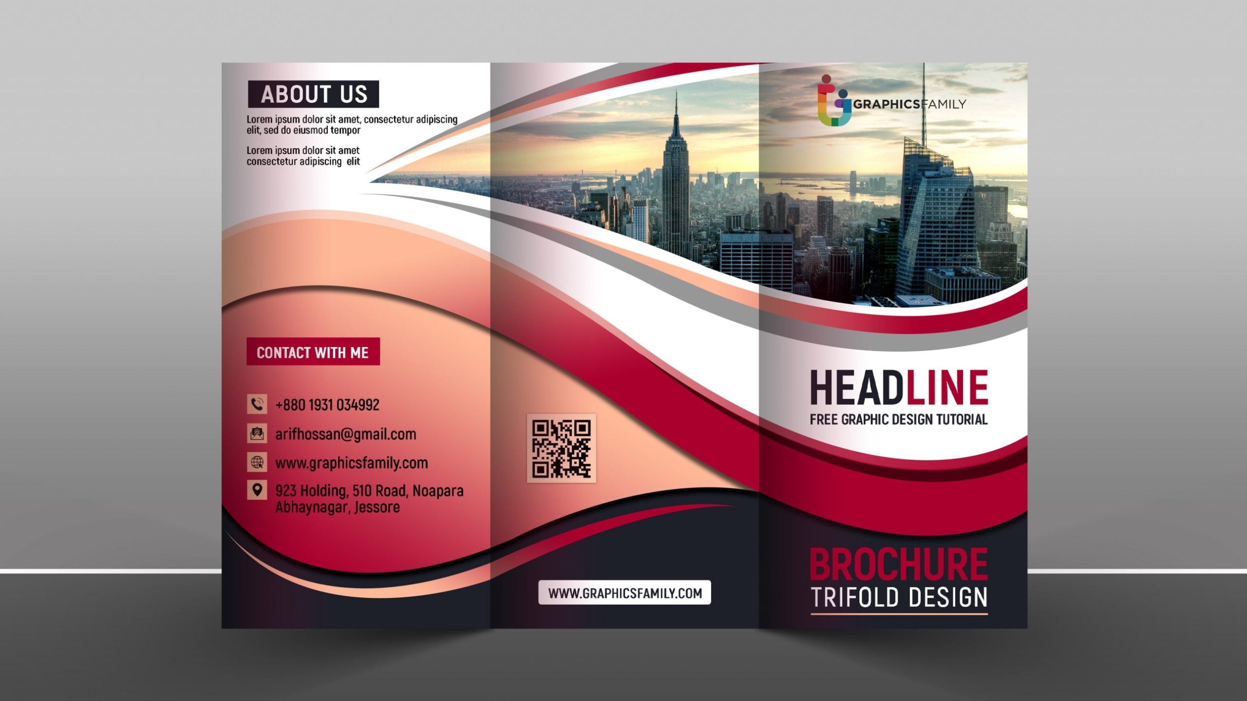 Free Business Promotion Tri Fold Brochure Design Template - Graphicsfamily With Regard To Business Flyer Templates Free Printable