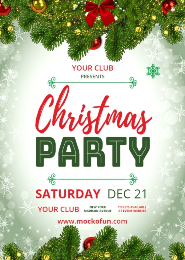 (Free) Christmas Flyer - Mockofun throughout Free Holiday Party Flyer Templates