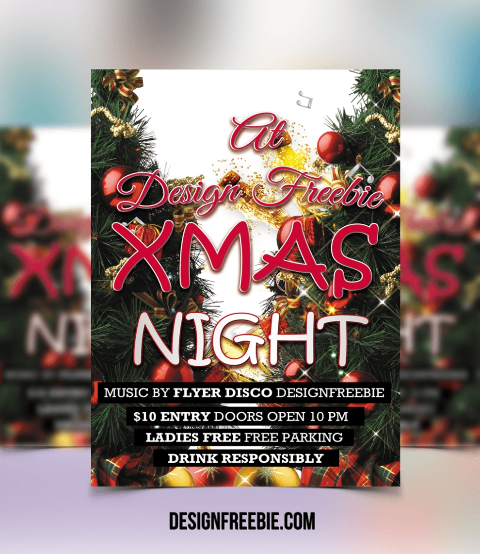 Free Christmas Night Party Flyer Template With Regard To Free Christmas Party Flyer Templates