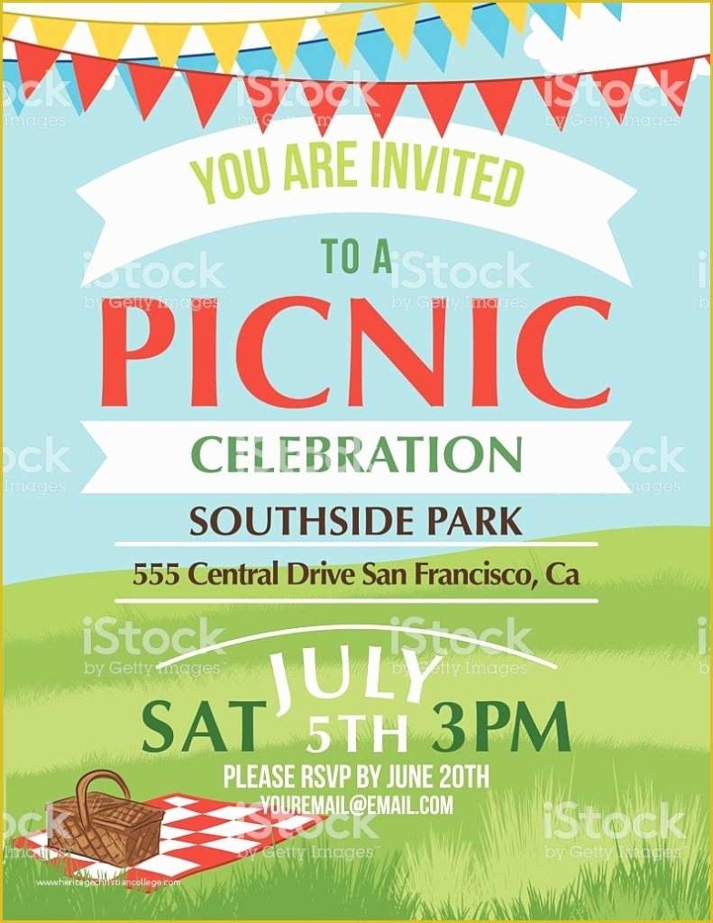 Free Church Picnic Flyer Templates Of Cartoon Summer Picnic Invitation Pertaining To Picnic Flyer Template