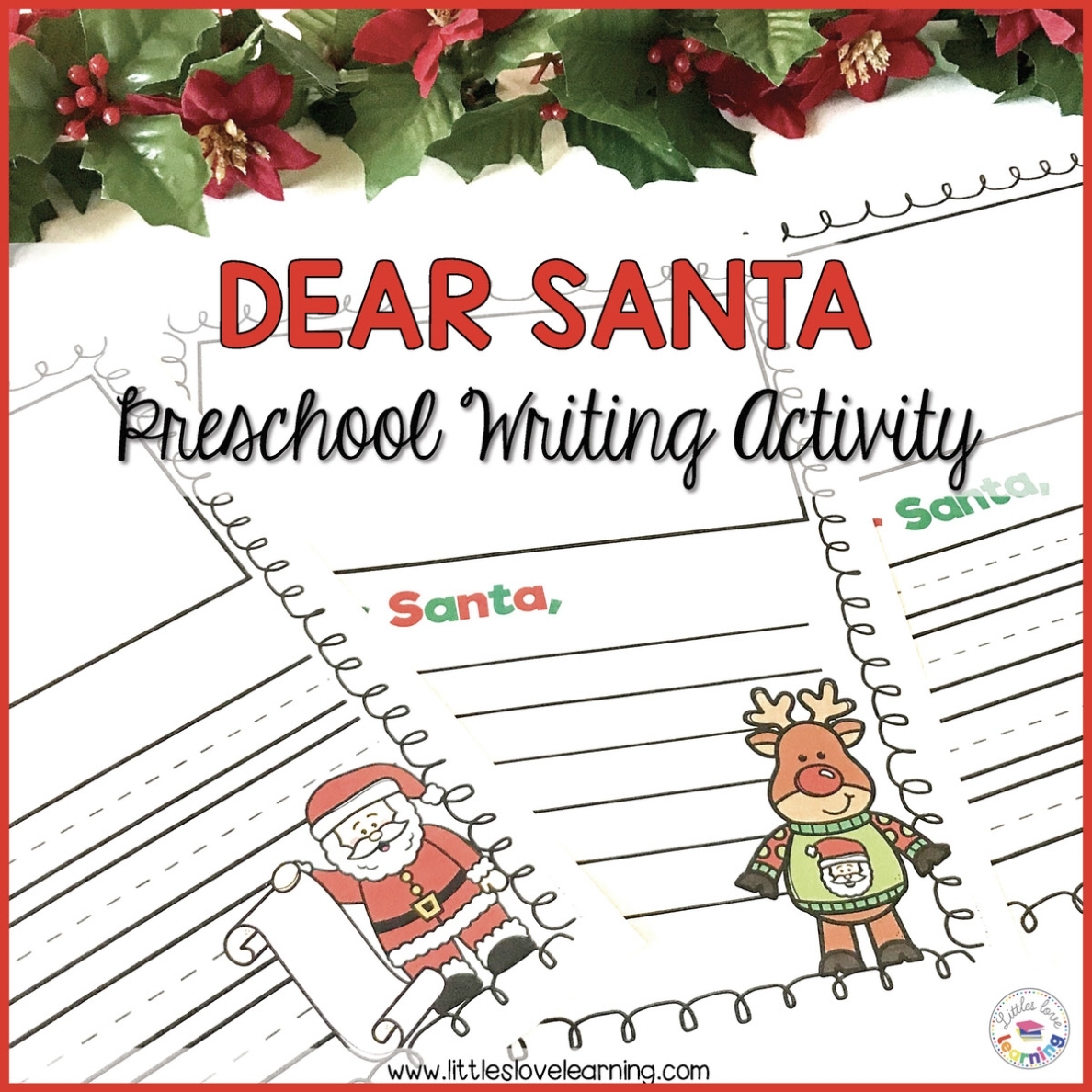 Free Dear Santa Letter Template (Printable) For Preschool & Kindergarten For Dear Santa Letter Template Free