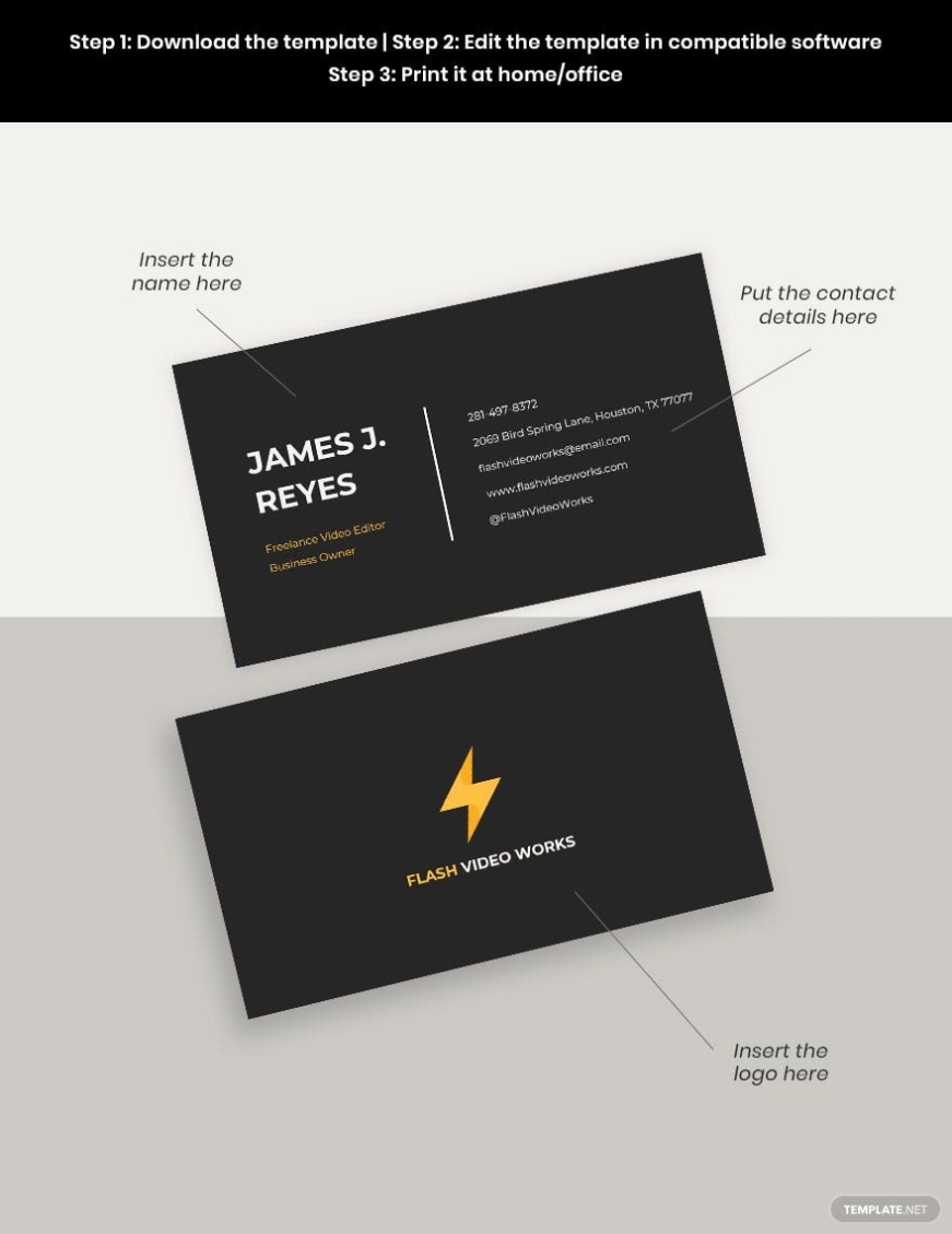 Free Free Freelance Video Editor Business Card Template – Word, Apple Inside Freelance Business Card Template
