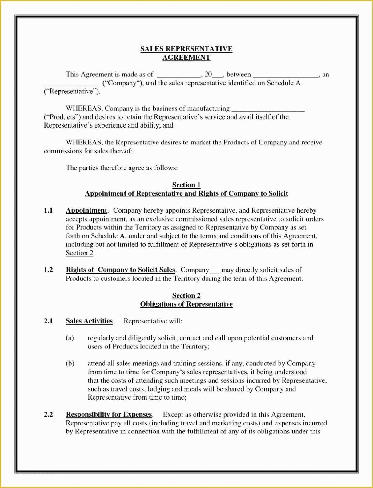 Free Independent Sales Contractor Agreement Template Of Sample Within Sales Representation Agreement Template