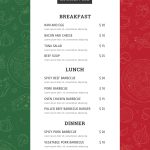 Free Italian Menu Template In Adobe Photoshop, Microsoft Word with Menu Template For Pages