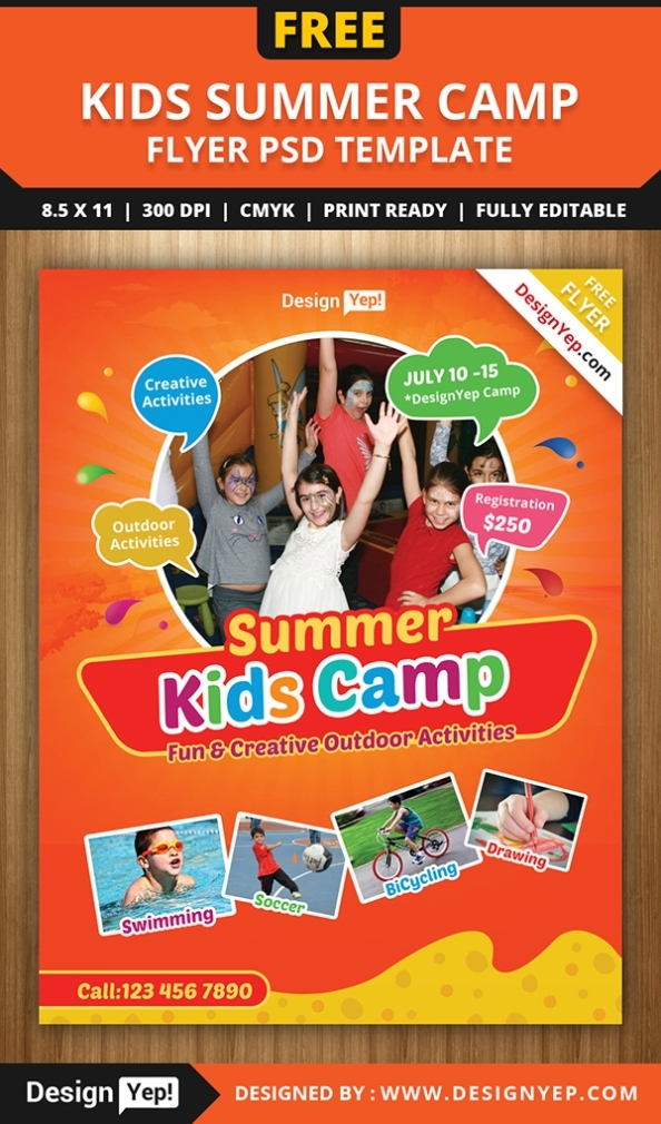 Free Kids Summer Camp Flyer Psd Template On Behance Within Summer Camp Flyer Template Free