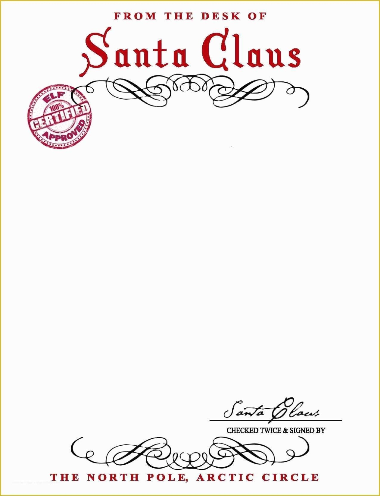 Free Letter From Santa Template Word Of Santa Claus Letterhead Will with Letter From Santa Template Word