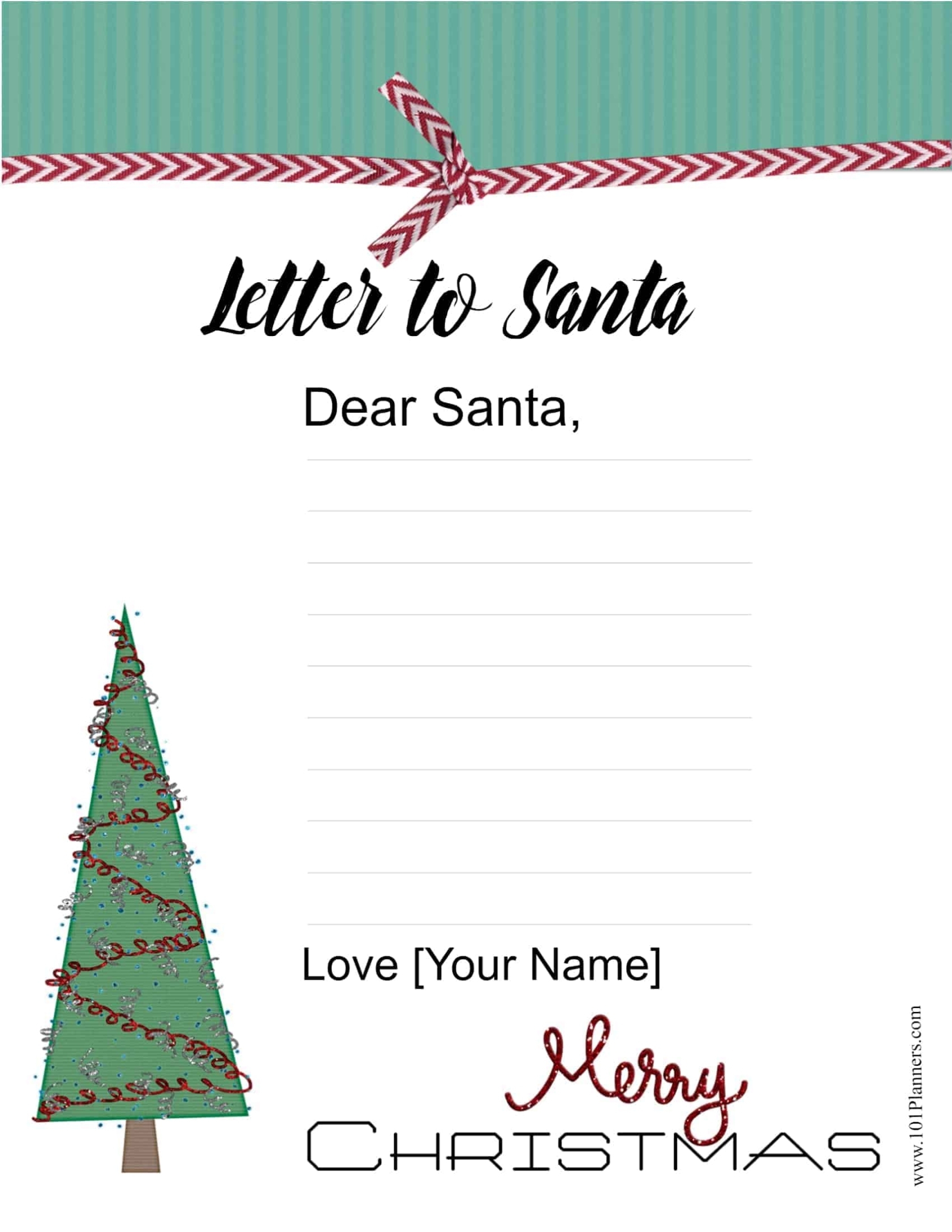 Free Letter To Santa Template | Customize Online Then Print Regarding Free Letters From Santa Template