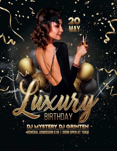 Free Luxury Birthday Party Flyer Template - Freebie - Freepsdflyer With Regard To Birthday Party Flyer Templates Free