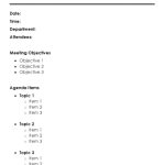 Free Meeting Agenda Templates | Word, Pdf, Excel, Google Docs within Simple Meeting Agenda Template