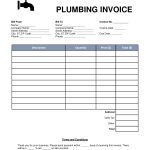Free Plumbing Invoice Template – Word | Pdf – Eforms In Plumbing Proposal Template