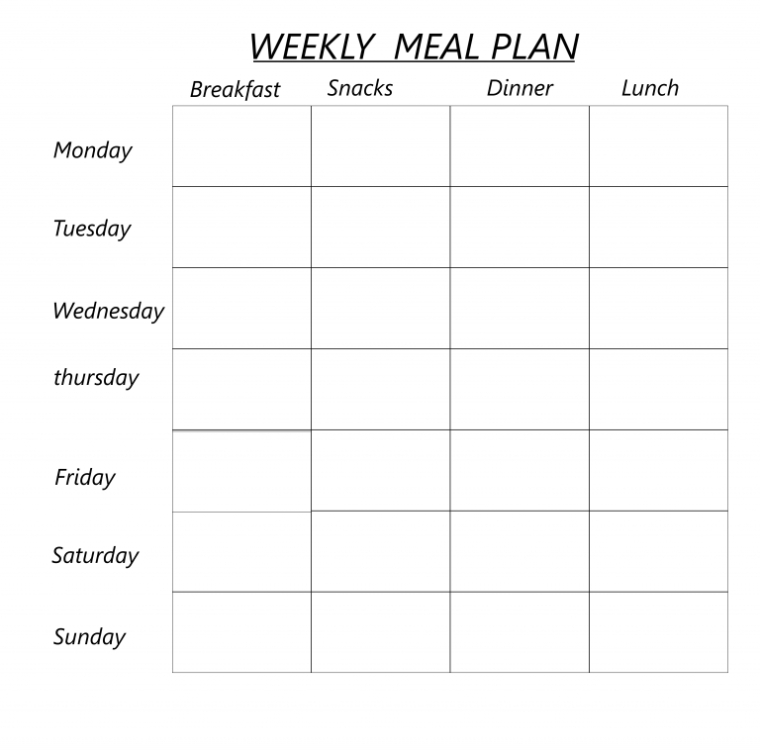 Free Printable Blank Weekly Meal Planner [Pdf, Excel & Word] Inside Weekly Menu Planner Template Word