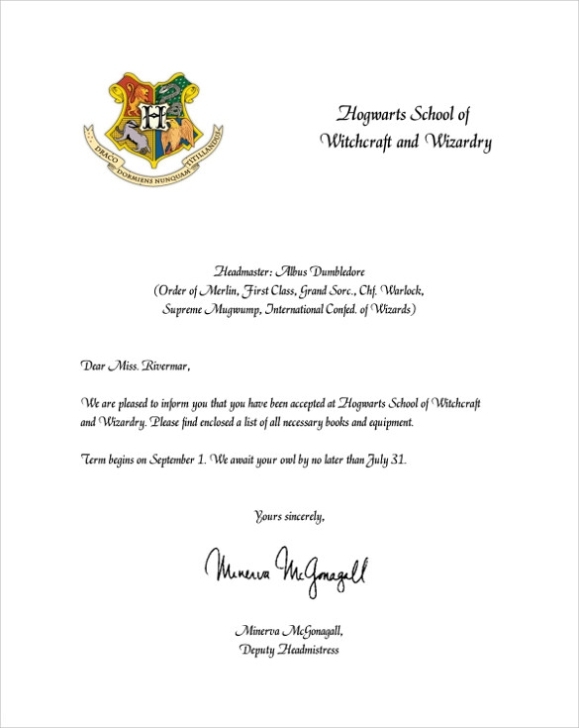 Free Printable Customizable Hogwarts Letter With Envelope Template Regarding Harry Potter Letter Template
