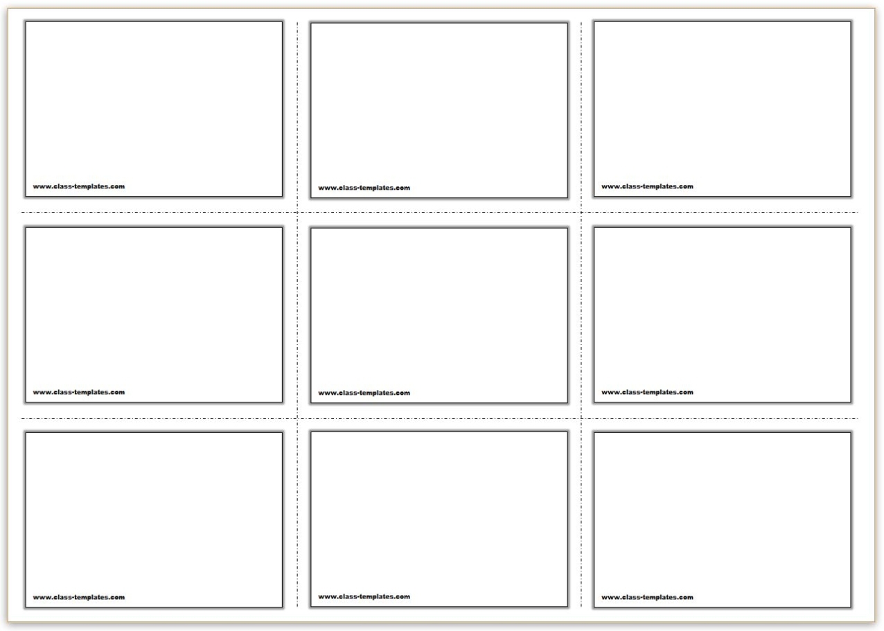 Free Printable Flash Cards Template With Free Postcard Template 4 Per Page