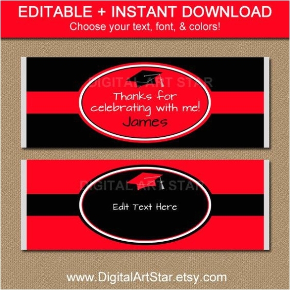Free Printable Graduation Candy Bar Wrappers Templates | Williamson-Ga within Graduation Labels Template Free