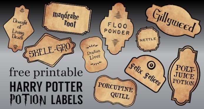 Free Printable Harry Potter Potion Labels - Printable Templates Intended For Harry Potter Potion Labels Templates