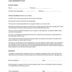 Free Printable Loan Agreement Form Form (Generic) Throughout Legal Contract Template For Borrowing Money