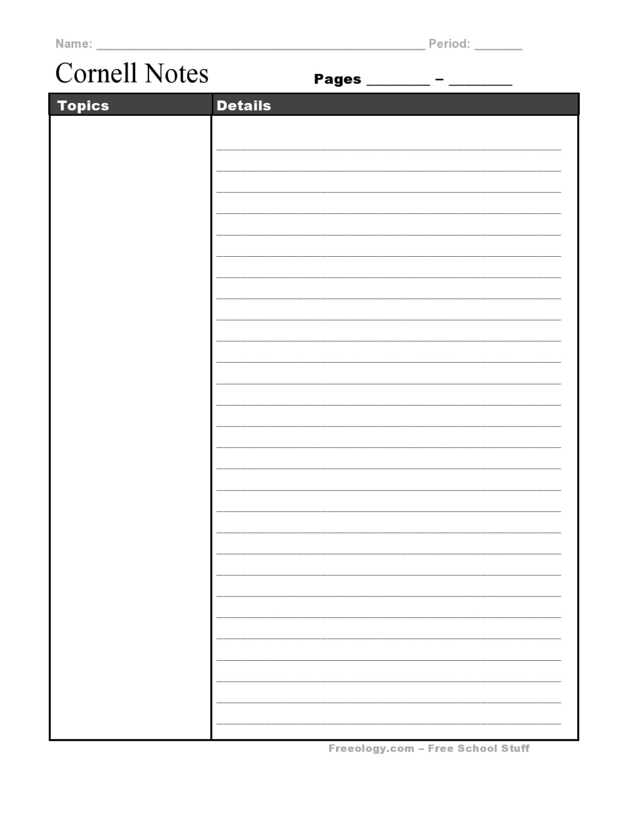 Free Printable Note Taking Templates – 12 Best Cornell Notes Images On With Best Note Taking Template