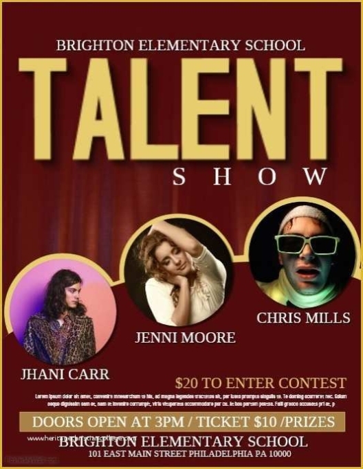 Free Printable Talent Show Flyer Template Of Talent Template Regarding Talent Show Flyer Template