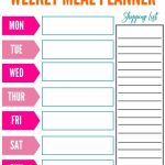 Free Printable Weekly Meal Planner – Bake Me Some Sugar Intended For Weekly Dinner Menu Template