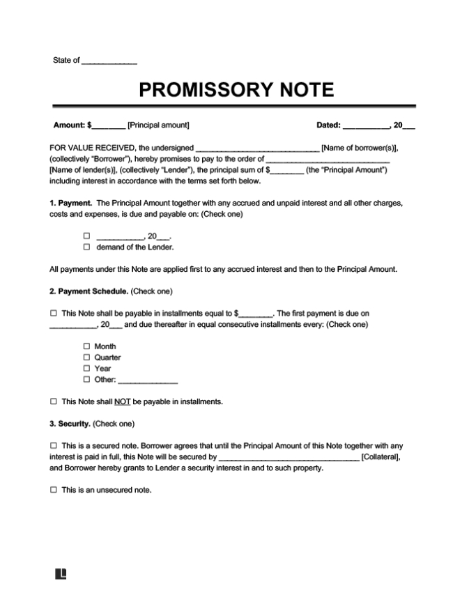 Free Promissory Note Template - Pdf & Word | Legal Templates Pertaining To Free Promissory Note Template For Personal Loan