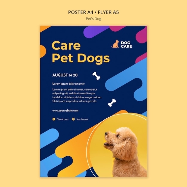 Free Psd | Flyer Template For Pet Shop Business Intended For Pet Flyer Templates Free
