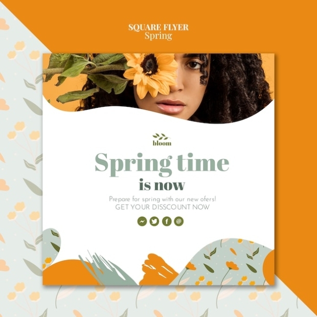 Free Psd | Flyer Template With Spring Concept Intended For Free Spring Flyer Templates