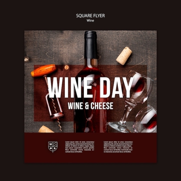 Free Psd | Wine Flyer Template Design For Wine Flyer Template