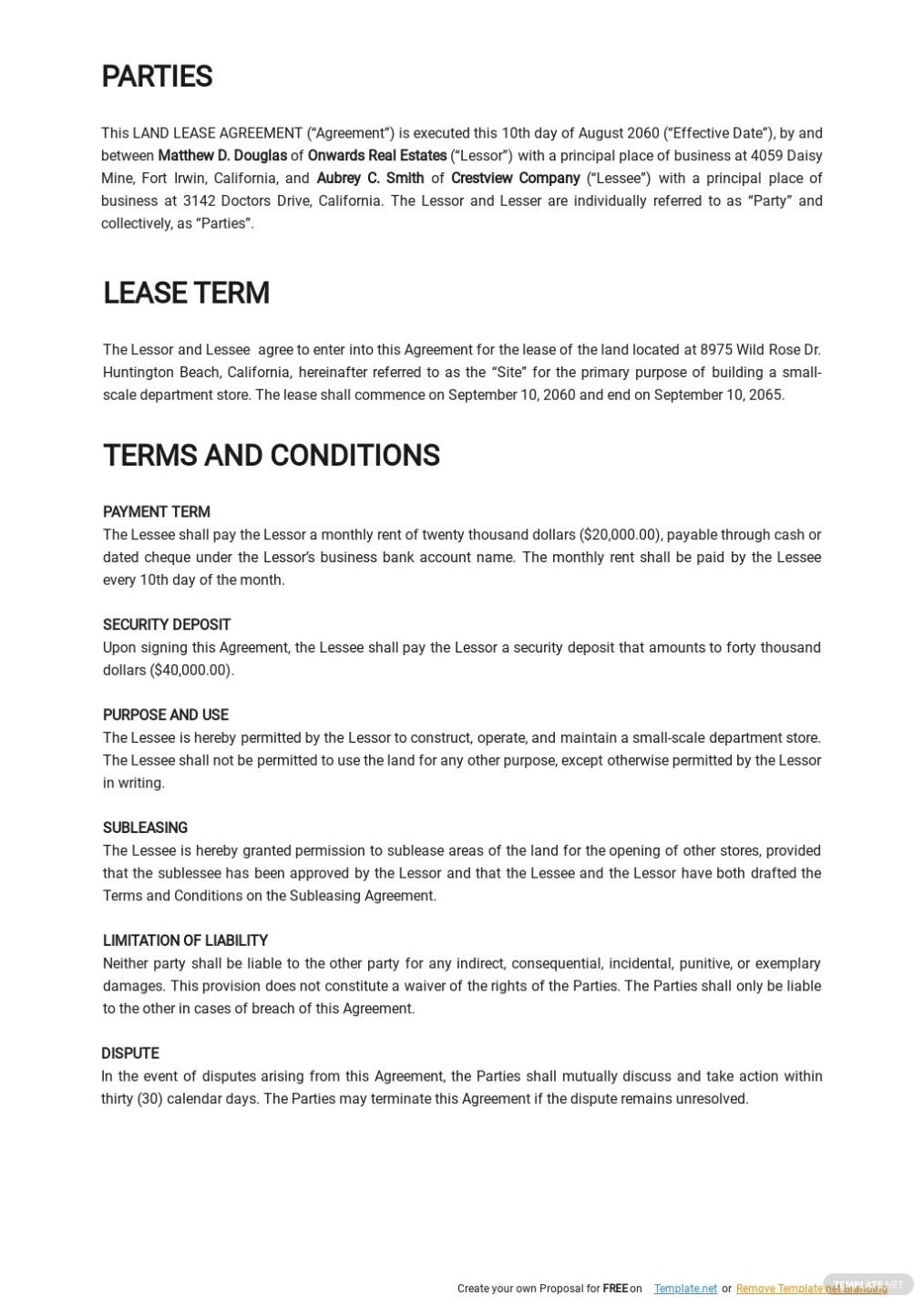 Free Simple Land Lease Agreement Template - Google Docs, Word, Apple With Share Farming Agreement Template