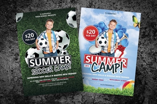 Free Summer / Soccer Camp Flyer Template - Flyerheroes with Football Camp Flyer Template Free