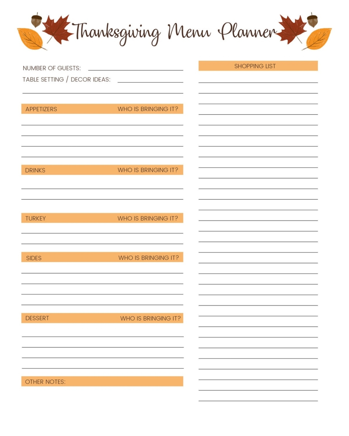 Free Thanksgiving Menu Template, Schedule + Tags | Lil' Luna With Regard To Thanksgiving Menu Template Printable