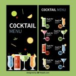 Free Vector | Black Cocktail Menu Template Throughout Cocktail Menu Template Word Free